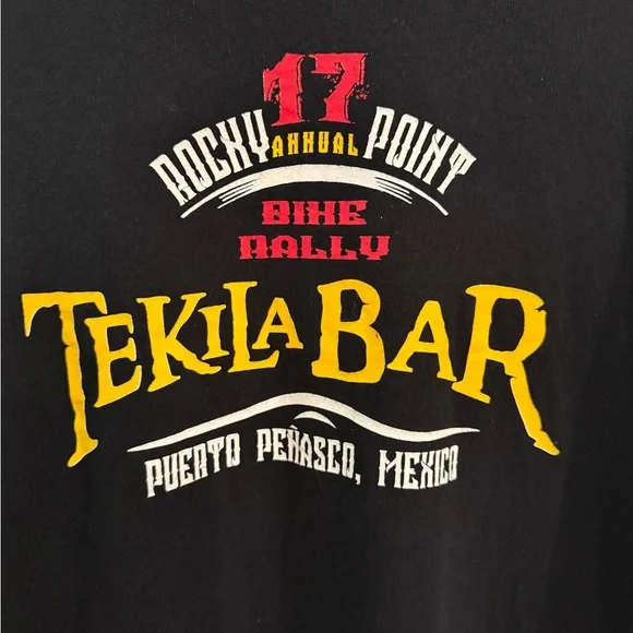 Rocky Point Bike Rally Men's Black Long Sleeve Tee - Picture 3 of 5